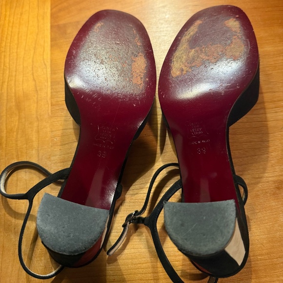 Emilio Pucci Italian Suede Colorblock Block Heel Slingbacks Size 39 - Picture 6 of 9